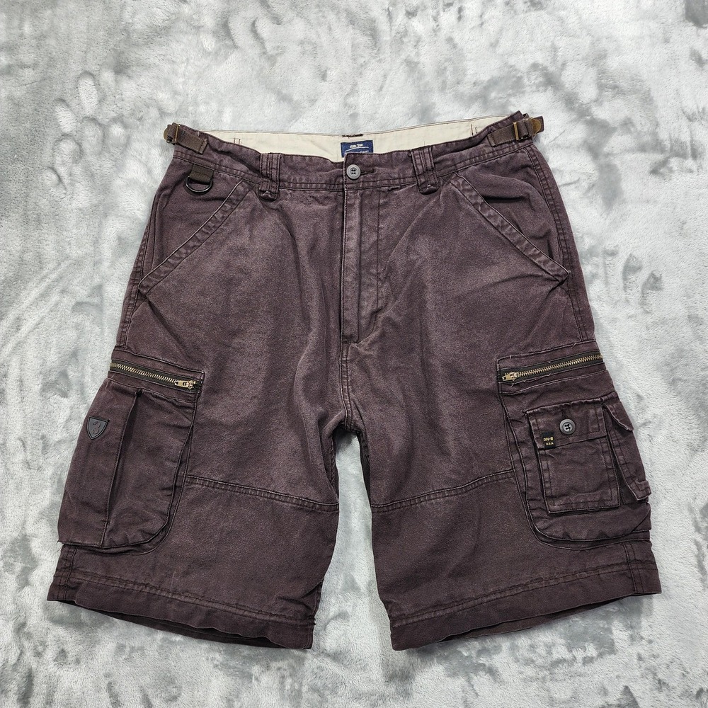 Vintage Baileys Point Shorts Mens 36 Brown‎ Canvas Cargo Zip Outdoor Utility